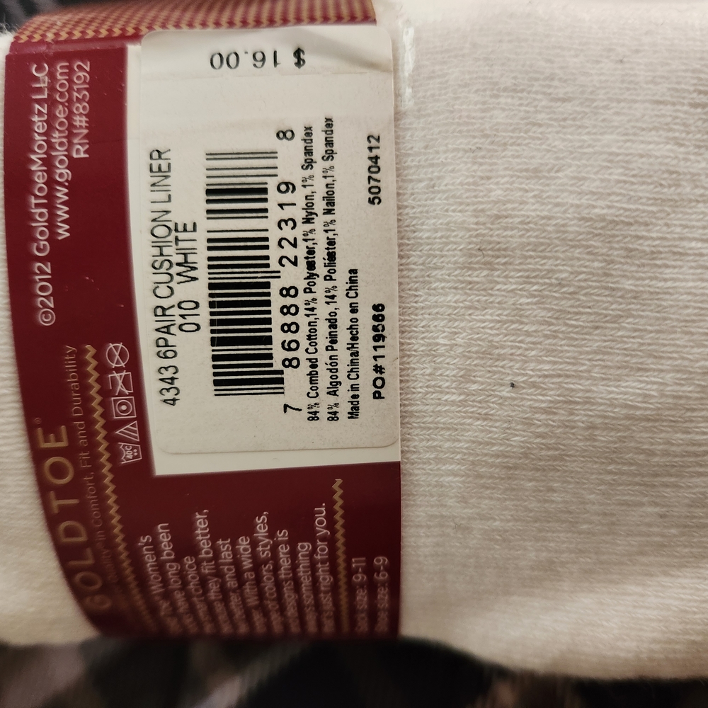 Gold Toe White and Yellow Crew Length Socks - Picture 3 of 4